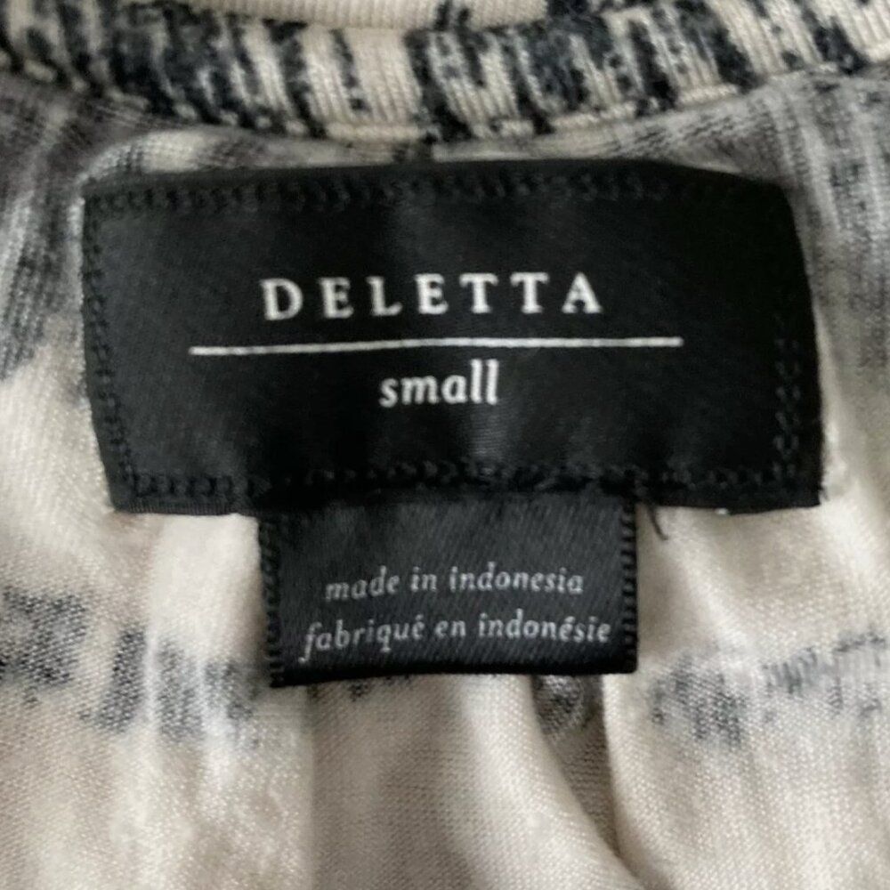 Anthropologie Deletta Dress Small Black White Striped abstract Jersey Stretch S - Picture 7 of 10